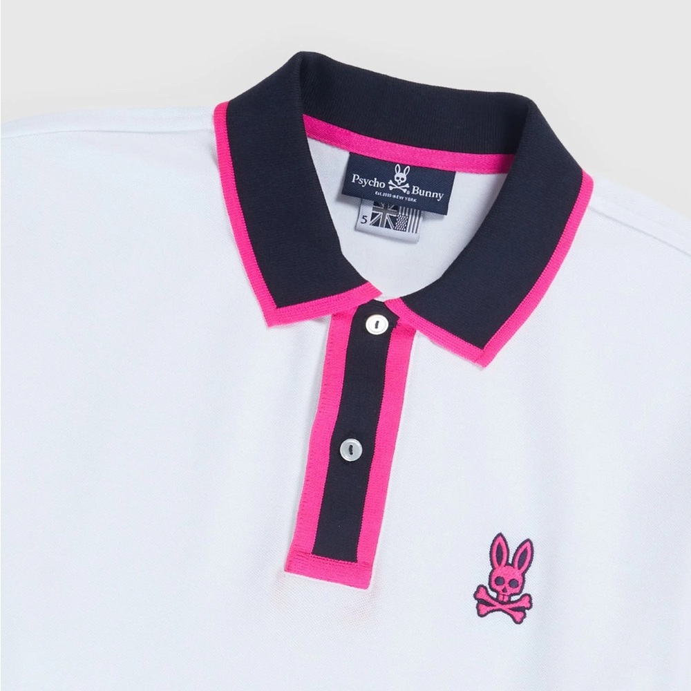 Psycho Bunny Men’s Polo Shirt XL/7 - White and Pink